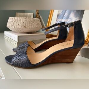 Cole Haan Blue Wedge Sandals, size 9.5